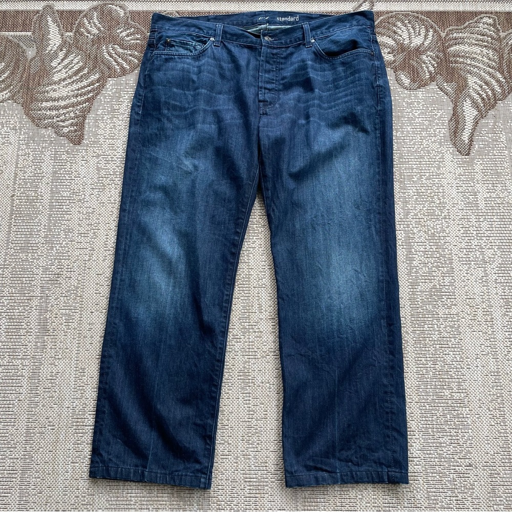7 For All Mankind Standard Jeans Men’s 40 x 30 Button Fly Dark Blue Denim